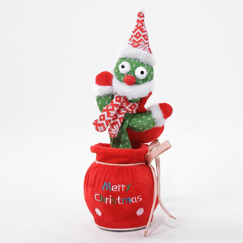 33cm Cactus Plush Toy Dancing Talking Cactus Lifelike Toy Plush Glowing Cactus Doll Decoration Christmas Gift Collection