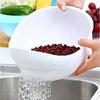 1PC Silicone Colander with Handle - Multi-Use Drain Basket for Washing Rice, Fruits, and Vegetables, Ideal Kitchen Organizer