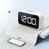 Alarm Clock LED Bluetooth Music Clock Charging Intelligent Voice Control Mirror Hour Time 5 Groups of Alarm Clock