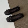 Sheepskin Version~ 2025 New Retro Bow Light Mouth Elastic Mouth Flat Sole Shoes Women's Round Head Ballet Shoes