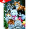 Diamond Mosaic Full Layout Aniamals Diamond Painting With Round Stones Cat Pictures