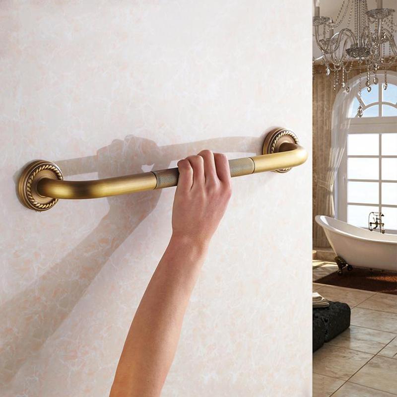 Bathtub Grab Bar Antique Brass Grab Bar Grab Rail Armrest Handle 50cm Toilet Elderly Handrail Home Safety Wall