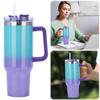 40oz Straw Insulated Tumbler with Handle Double-Layer Insulated Cup Stainless Steel Vacuum Thermal Insulated Mug for Women Men