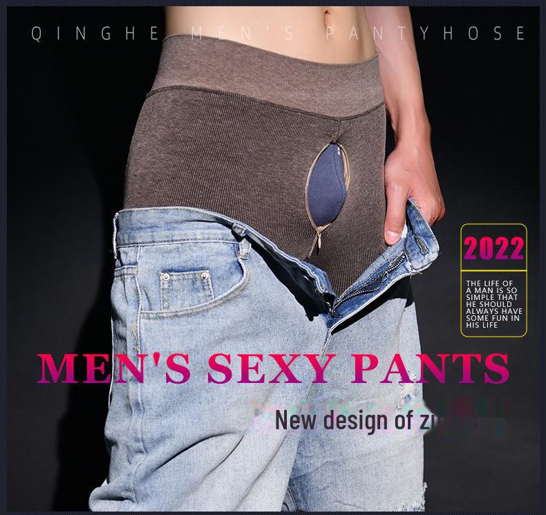 Qinghe 2022 Men's Warm Pants with Zipper: Stylish, Sexy, and Functional.