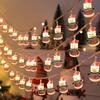 Christmas Light Strings Snowman Santa Christmas Tree Ornaments Festive Window Dressing Lights Warm