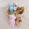 Mini Joint Bear Stuffed Plush Toys Small Pendant Cute Flexible Limbs Bear Toy Kids Gifts 8CM