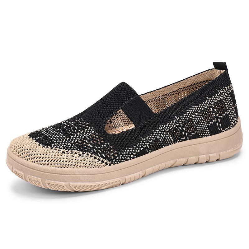 Shoes Women's Shoes Versatile Casual Shoes Breathable Fly-woven Shoes One-pedal Lazy Shoes Soft Sole Comfortable Mother Shoes Women's Single Shoes