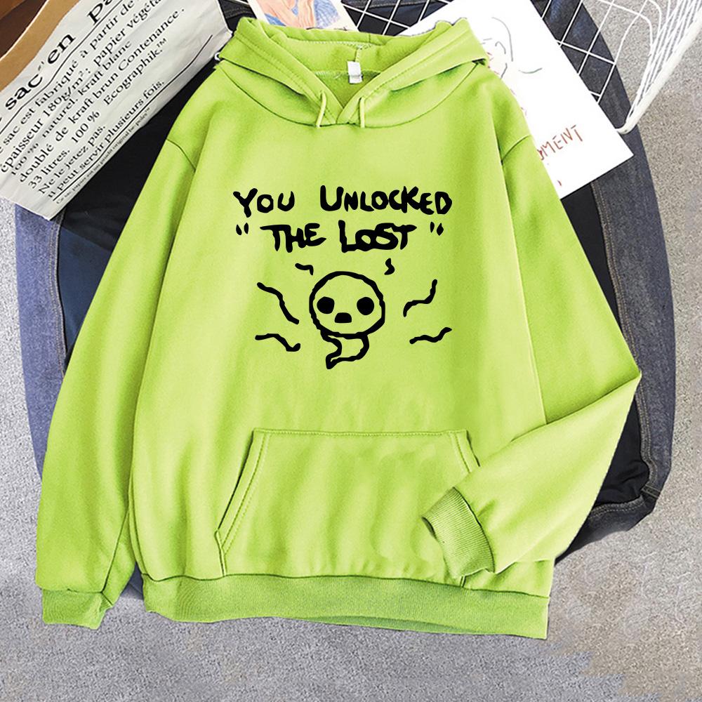 The Binding of Isaac Autumn Winter Hoodies Women Sweatshirt Long Sleeve Letter Print Hooded Casual Cartoon Plus Unisex Sportwear