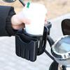 2In1 Motorcycle Stroller Cup Holder Bike Adjustable Easy Install Cup Holder With Phone Stand Bracket Black 360 Degree Rotation