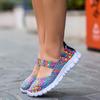 Fashion Summer Women Breathable Walking Running Sport Women Woven Shoes Anti Slip Handmade Weave Light Flats Mother Shoe Big Size
