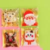 100PCS Plastic Packaging Packaging Bag Santa Claus Cookie Bags Cute Christmas Candy Bag  Xmas