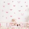 3Pcs Cartoon Pink Butterfly Wall Stickers For Kids Room Bedroom Nursery Home Decoration Wall Decals Christmas