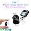 3 In 1 Wireless Carplay Adapter Wired To Wireless Smart AI Box for Airplay Android Auto MirrorLink Bluetooth+ Wifi USB Dongle