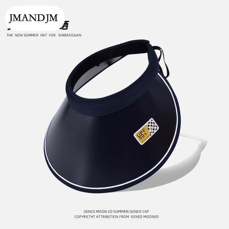 Summer Sunscreen Sunshade Empty Top Hat Korean Version Versatile Pearl Hat Women's Vinyl Big Eaves Headband Sun Hat