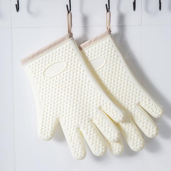 1Pc Baking Glove Ultra-thick Heat-Resistant Reusable Non-slip Texture Easy To Clean Anti-scald Silicone High-Temperature Resistant Oven Baking