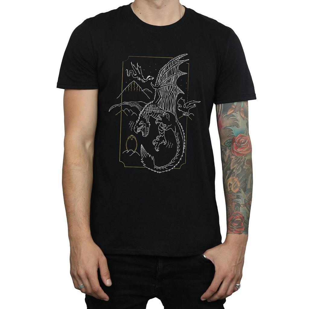 Harry Potter Mens Dragon Line Art T-Shirt
