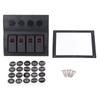 4 Gang Switch Panel IP65 Waterproof Pre Wired ON OFF Switch Panel with Overload Protector for Boat Ship RV DC12V 24V