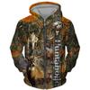 Spring Autumn Hunting Deer Camping Pattern Men's Hoodie Sweatshirts 3D Printing Fashion Hooded Jacket Casual Sportswear Coats