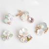 Craft Plating Flatback Pearl Buttons Flower Buckle Clothing Sheeting Rhinestone Button