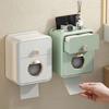 Wall-Mounted Waterproof Bathroom Tissue Box - Punch-Free Toilet Paper Storage Rack