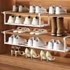 Shoe Rack Adjustable Cabinet Storage Hanging Shelf Organizer Multi-Functional No-drill