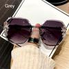 New Fashion Cutting Lens UV400 Rimless Sunglasses Gradient Rhinestone Sunglasses Women Sun Glasses