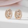 Kinel White Zircon Round Pocket Earrings For Women Rose Gold Color Vintage Earrings Fine Jewelry