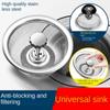 VISHUA Kitchen Sink Filter Household Stainless Steel Sink Filter Sewer Basin Anti-blocking Residue Universal Net