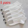 5 Pairs Socks Unisex Solid Color Socks Spring Summer White Black Color Short Socks Breathable Socks for Women Men