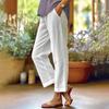 Women's Fashion Solid Color Loose Elastic Waist Straight Pocket Casual Pants