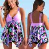 Women Two Pieces Print Tankini 2022 Sexy Bikini Swimdress Set Swimsuit Swimwear Bathing Sui Plus Size Plus Size Beachwear