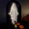 Halloween Ghost Mirror Spooky Hologram Ghost Skeleton Mirror with LED Light for Halloween Home Bedroom Decor