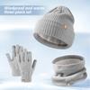 3 Pcs/Set Children Hat Scarf Glove Set Thickened Plush Knitted Anti-slip Windproof Keep Warm Girls Boys Outdoor Neck Cover Gloves Beanie Set