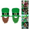St Patrick Day Hat for Family Gathering Carnival Party Celebration Beard Hat Holiday Props Headwear Shamrock Cowboy Hat