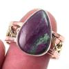 Ruby In Zoisite Handmade Lab-Created 925 Sterling Silver Two Tone Ring S.10 W9d52
