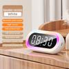 Rechargeble Alarm Clock RGB Mood Light 2 Alarm Loud Volume Wireless Speaker 12/24H Voice Control Table Snooze LED Digital Clock