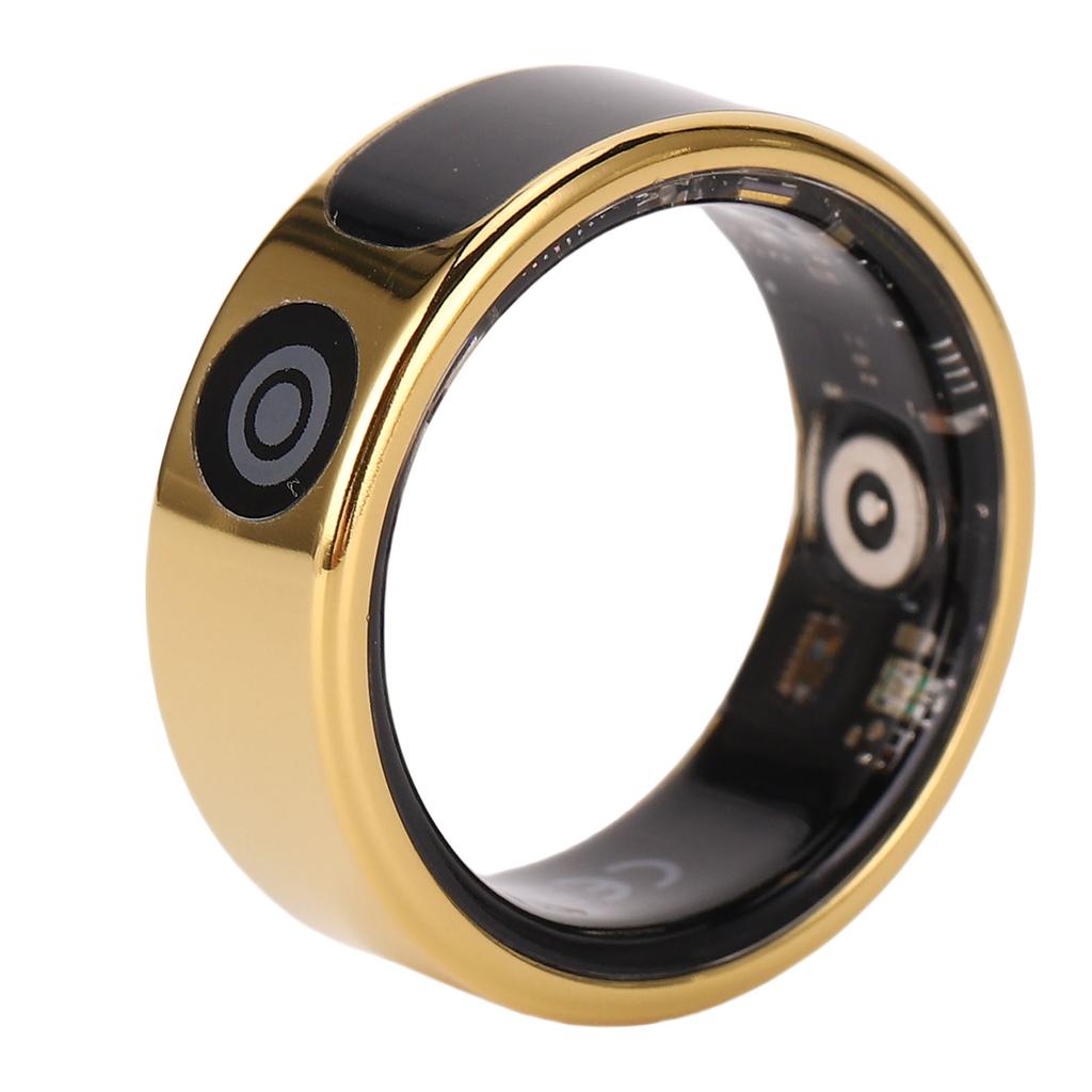 Smart Ring Gold Touch Display Screen Gesture Control IP68 Water Proof Sleep Activity Fitness Tracker Ring Size 8