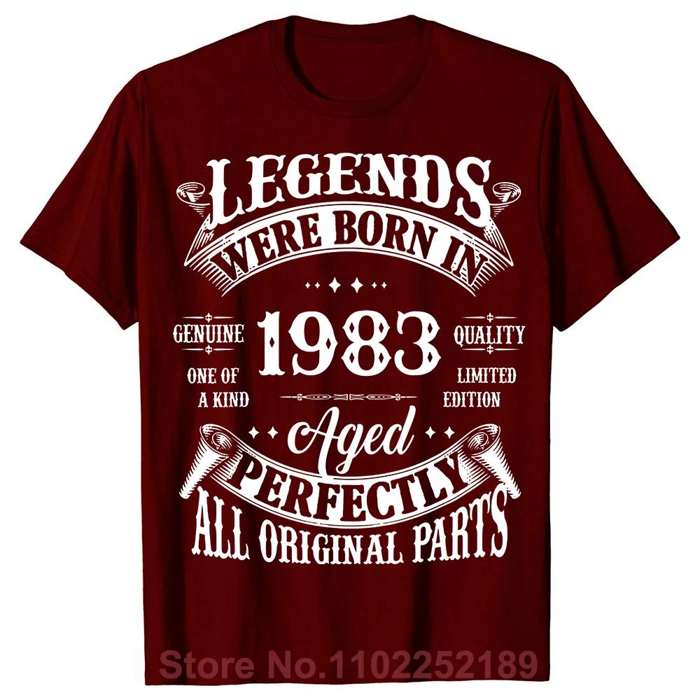 40th Vintage Legends Born In 1983 40 Years Old T Shirts Graphic Cotton Streetwear Short Sleeve Birthday Gifts