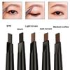 5-Color Waterproof Eyebrow Pencil Dual-Headed Automatic Pen for Natural Look Long-Stay Easy-Glide Formula with Built-In Brush for Flawless Brows