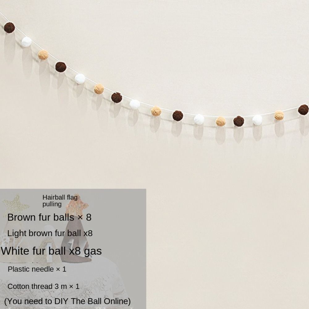 Garland Pull Flags Hanging Flag Happy Birthday Pulling Flower Felt Birthday Banner Party Decor