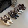 Pointed Toe Women's Slippers Summer Fashion Shallow Mouth Women's Mules Comfortable Wear Outside Ladies One Word Drag