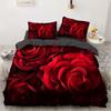 3D Bedding Set Custom Single Queen King Size 3PCS Duvet Cover Set Blanket/Quilt Pillow Case Rose Bed Set For Wedding Microfiber