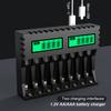 LCD Display Smart Intelligent Battery Charger with 8-Slot for 1.2V AA AAA NiCd Ni-MH Rechargeable Batteries Aa Aaa Charger Type-c