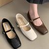 Gentle Square Head Flat Sole Shoes Women's 2025 New Spring and Summer Retro Late Evening Breeze with Skirt Mary Jane Shoes