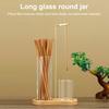 Incense Stick Holder with Transparent Glass Ash Catcher Wooden Base Incense Burner with Clip Home Office Desktop Yoga Meditation Decoration