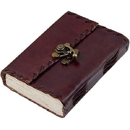 Handmade Leather Journal Diary Vintage Exclusive Handcrafted Paper Plain Leather Diary with Lock for Men & Women Sketchbook Notebook