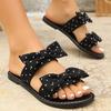 Polka Dot Bowknot Flat Sandals for Women 2025 Summer Fashion Comfortable Beach Slippers Woman Lightweight Casual Outdoor Slides