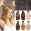 Synthetic Fiber No Clips Invisible Straight Natural Black Blonde Hair Extensions One Part Fake Hair Extension