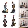 African Women Figurine Statue Resin Tribal Lady Decor Collectible Art Gift Unique Resin Ornament for Office Display