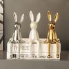 Sitting Rabbit Figurine Long Ears Bunny Resin Statue Sculpture Home Office Bookshelf Desktop